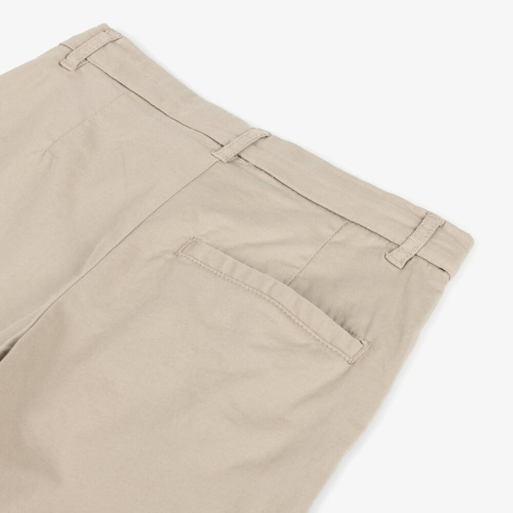 iDO Junior-Boys Classic Beige Twill Shorts | Childrensalon Outlet