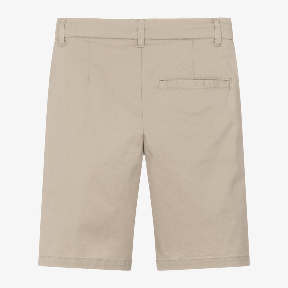 iDO Junior-Boys Classic Beige Twill Shorts | Childrensalon Outlet