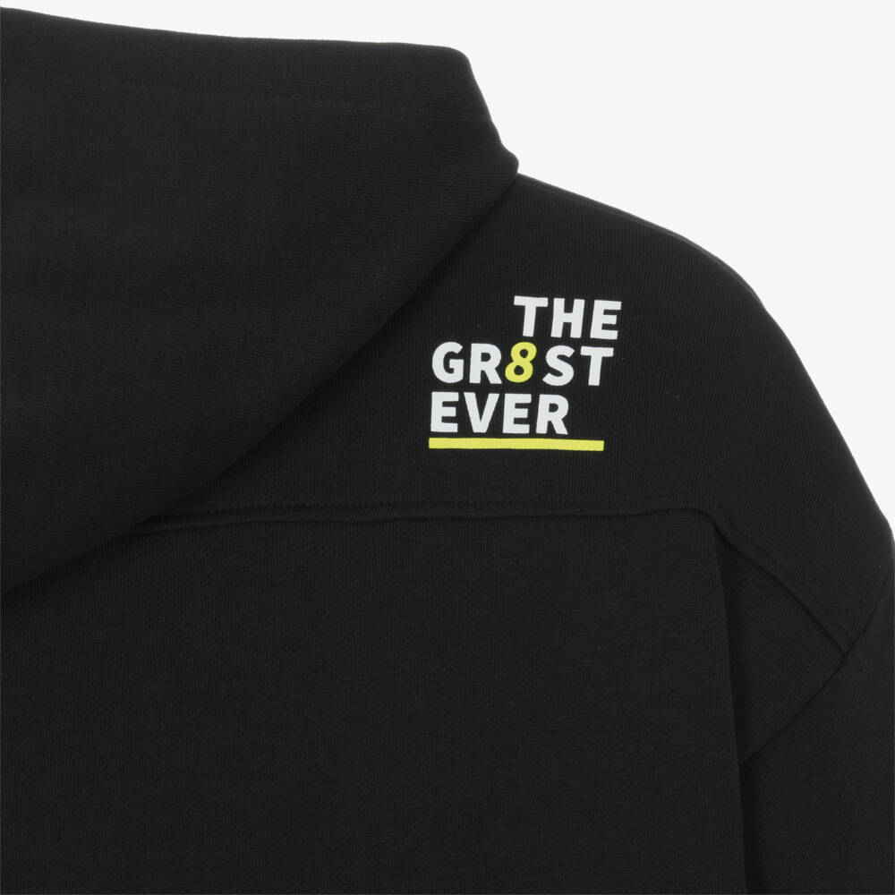 iDO Junior-Boys Classic Black Cotton Hoodie | Childrensalon Outlet