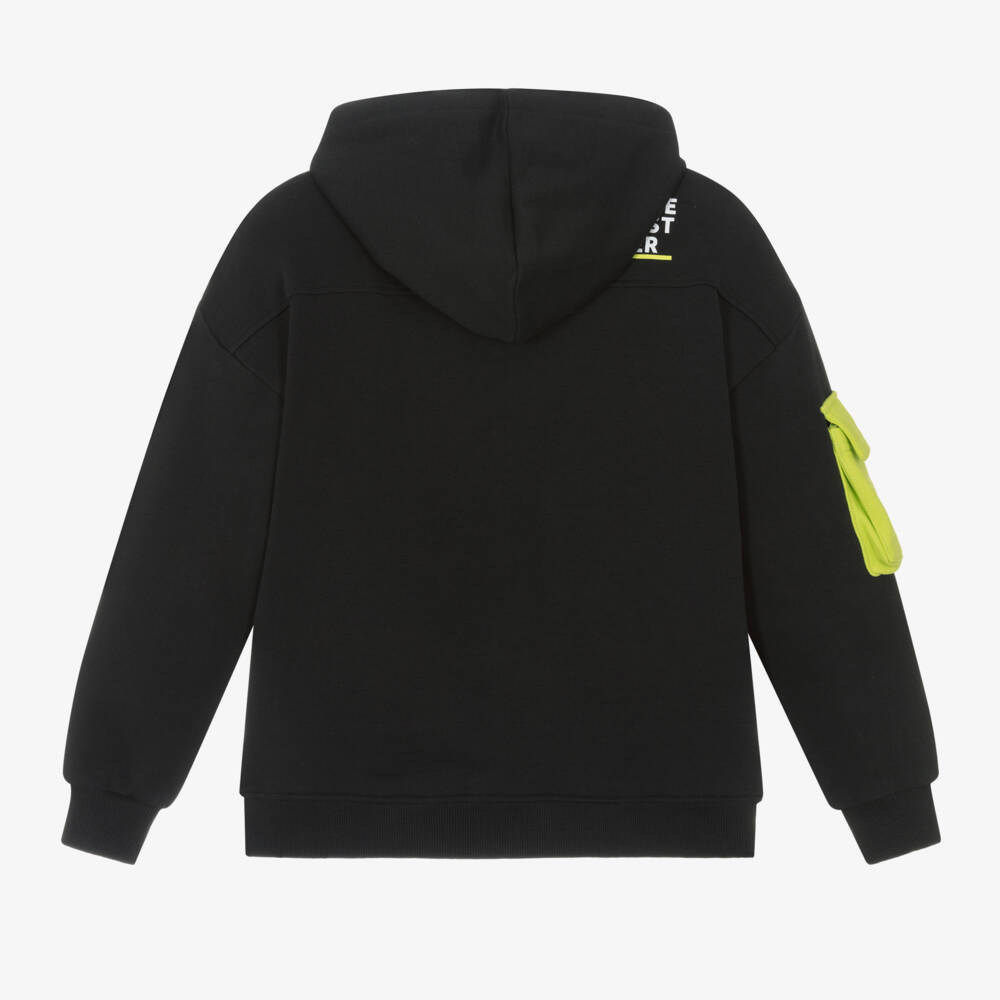 iDO Junior-Boys Classic Black Cotton Hoodie | Childrensalon Outlet