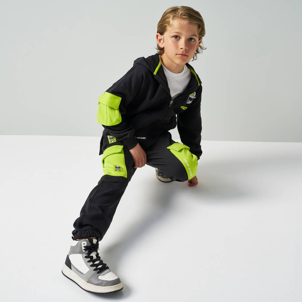iDO Junior-Boys Classic Black Cotton Hoodie | Childrensalon Outlet