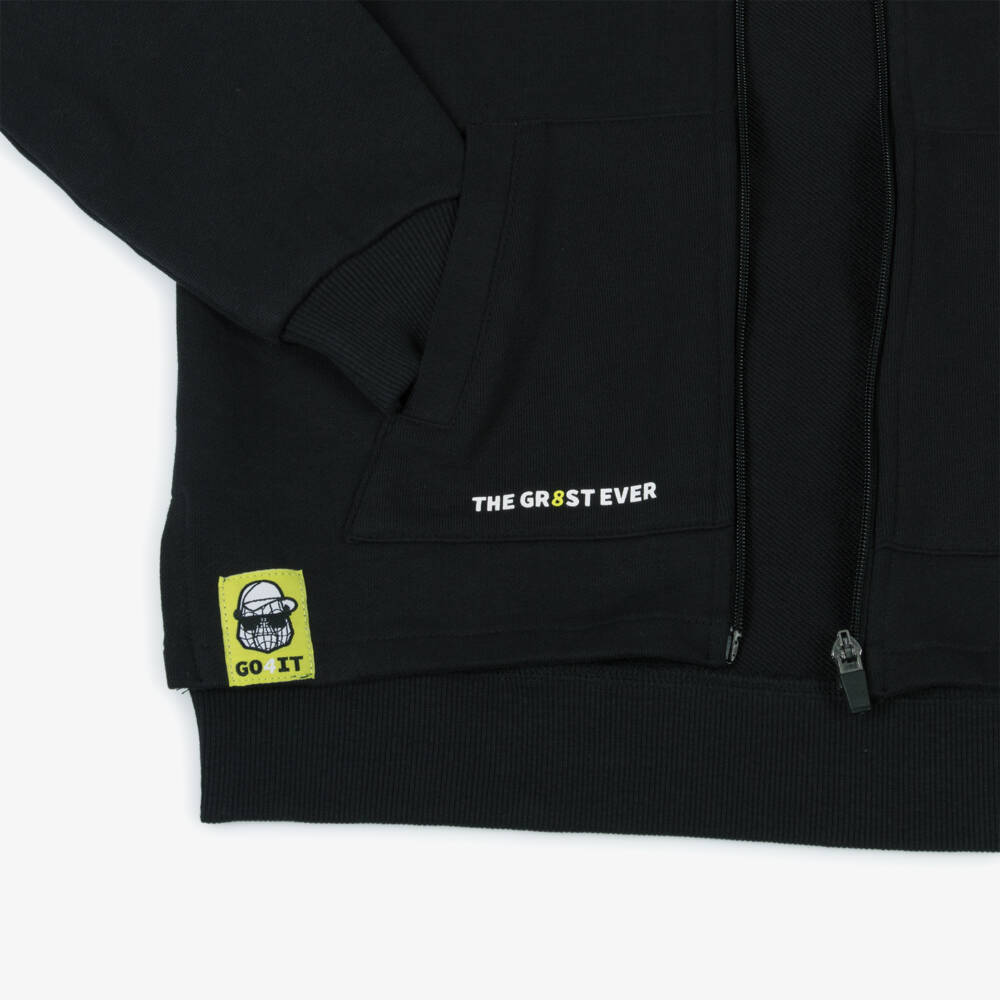 iDO Junior-Boys Classic Black Cotton Hoodie | Childrensalon Outlet