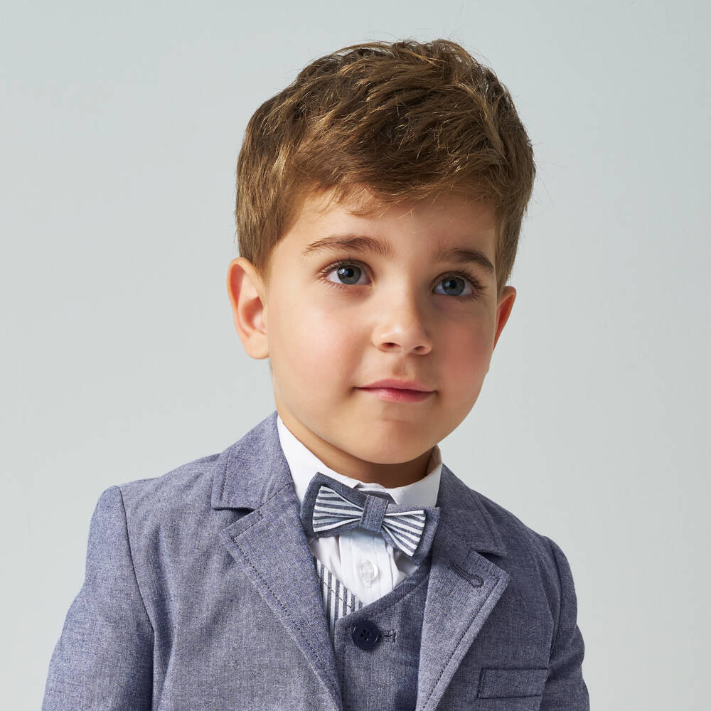 iDO Baby-Boys Classic Blue Cotton Tie | Childrensalon Outlet