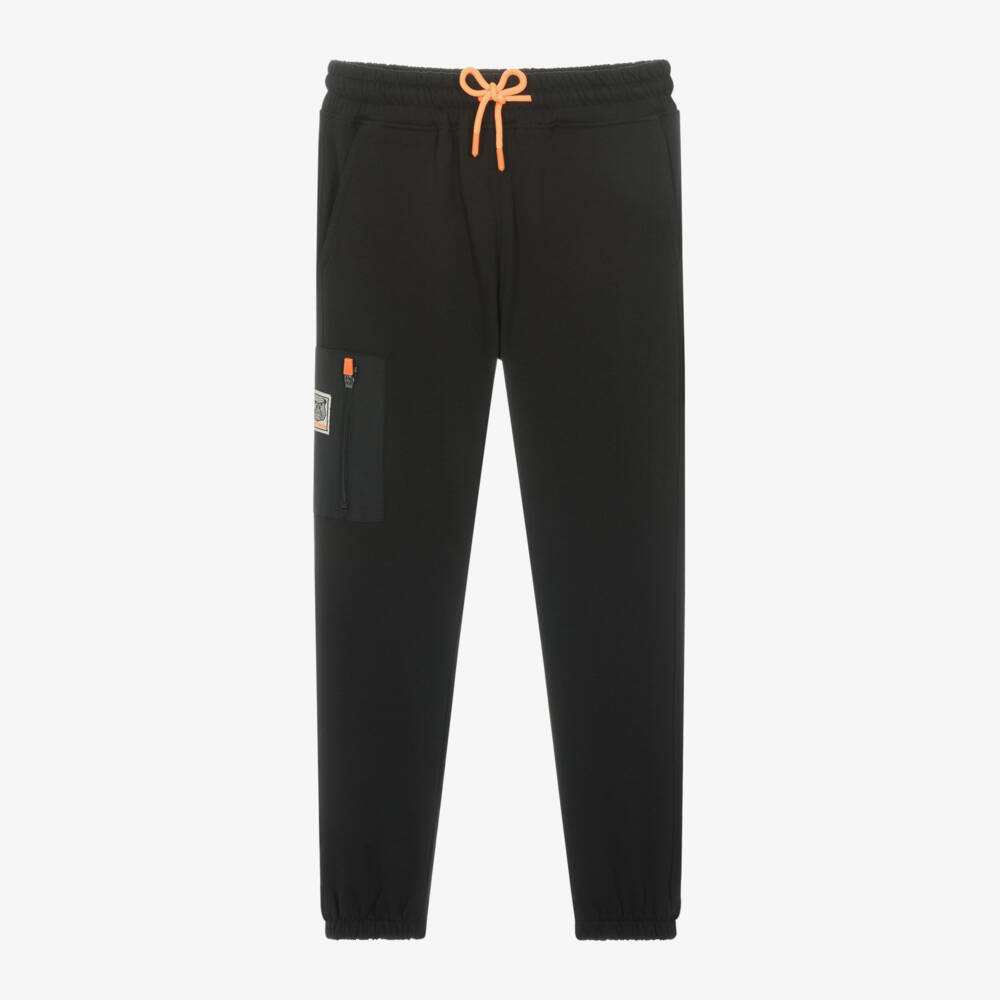 iDO Junior-Boys Cotton Black Jogging Trousers | Childrensalon Outlet