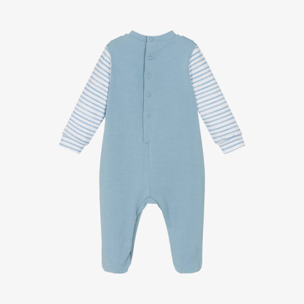 iDO Mini-Boys Cotton Blue Bear Sleepsuit | Childrensalon Outlet