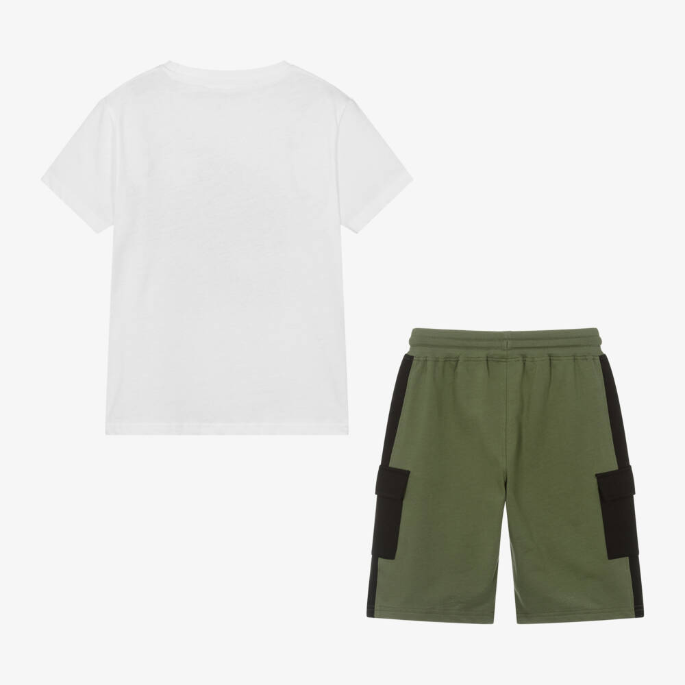 iDO Junior-Boys Cotton Shark Print Shorts Ensemble | Childrensalon Outlet