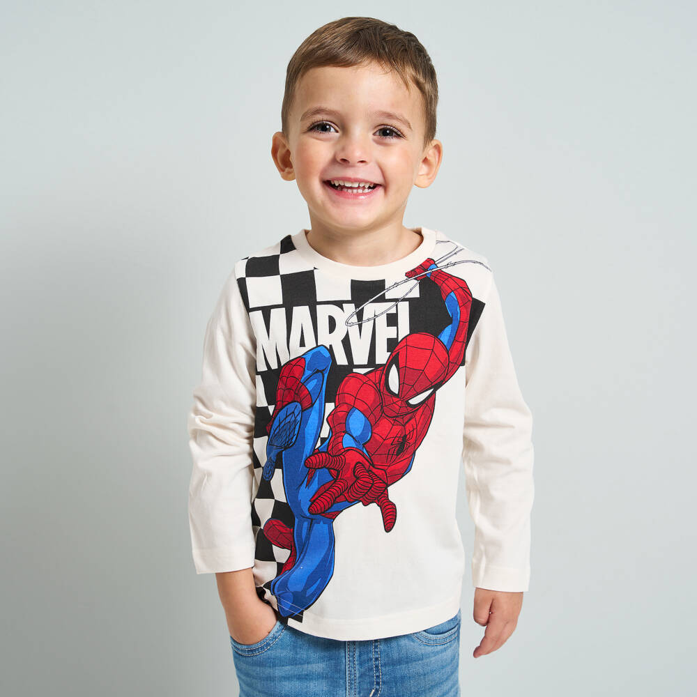 iDO Baby-Boys Cotton Spiderman Ivory Tee | Childrensalon Outlet