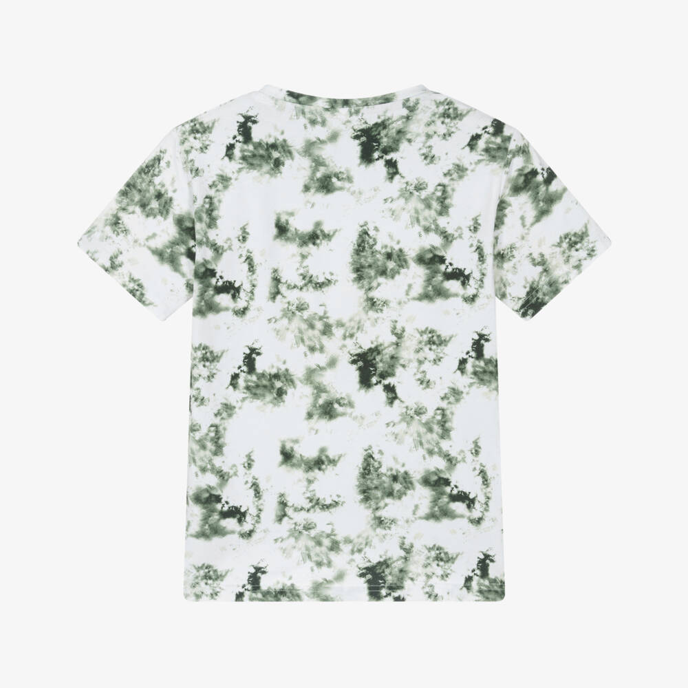 iDO Junior-Boys Cotton Tee with Green Pattern | Childrensalon Outlet