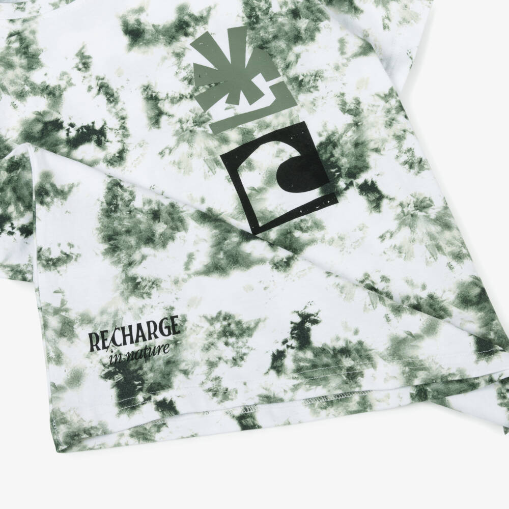 iDO Junior-Boys Cotton Tee with Green Pattern | Childrensalon Outlet