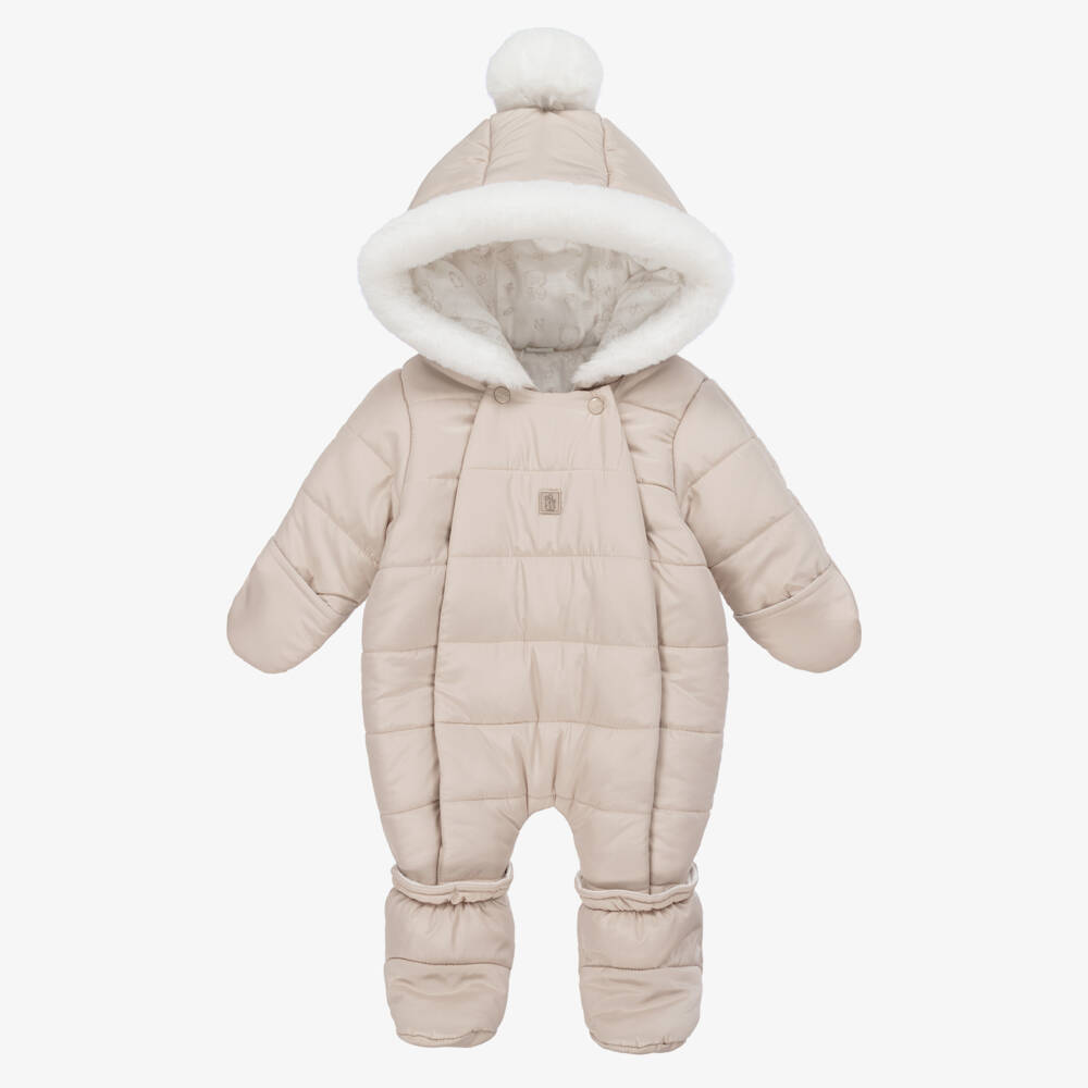 iDO Mini-Boys Cozy Beige Snowsuit Delight | Childrensalon Outlet