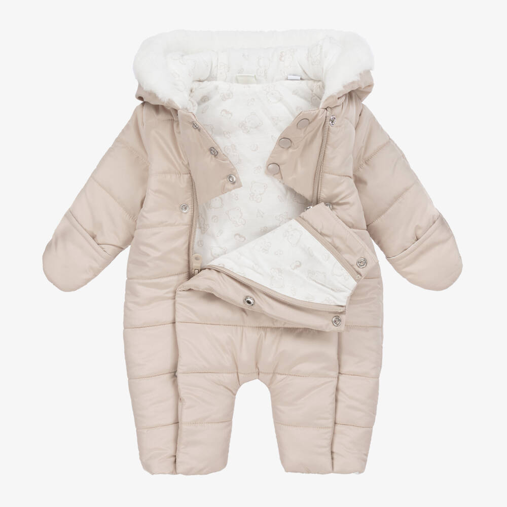 iDO Mini-Boys Cozy Beige Snowsuit Delight | Childrensalon Outlet