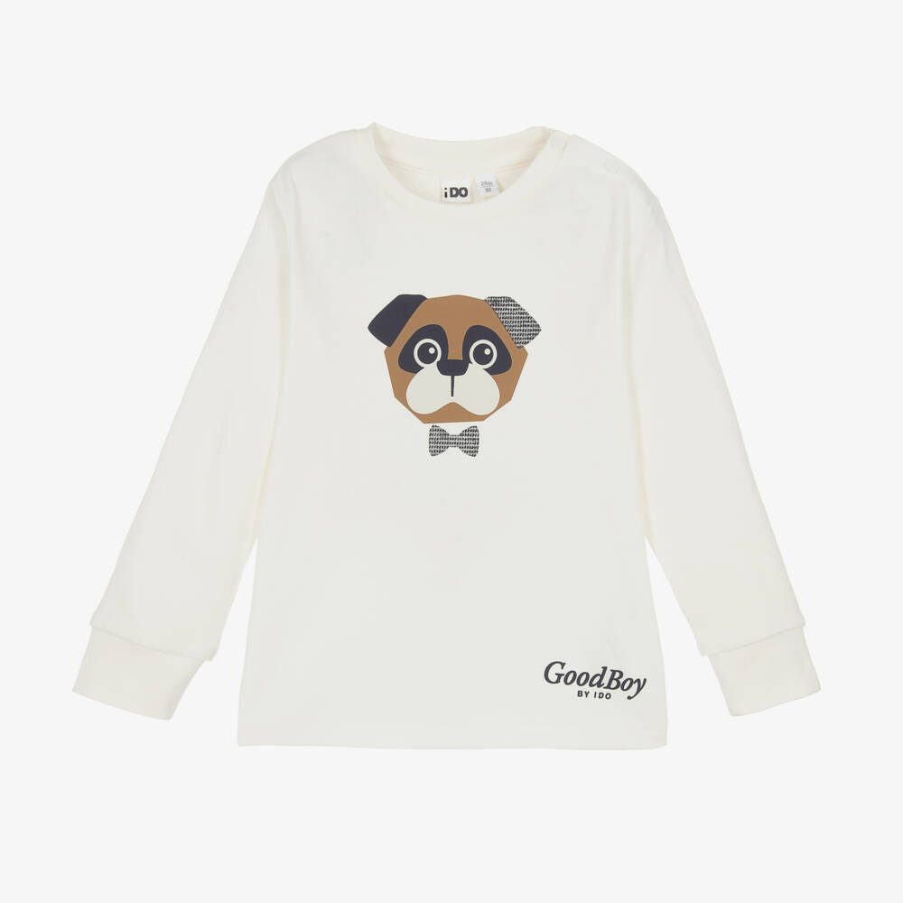 iDO Малыши-Boys Cream Puppy Graphic T-Shirt | Childrensalon Outlet