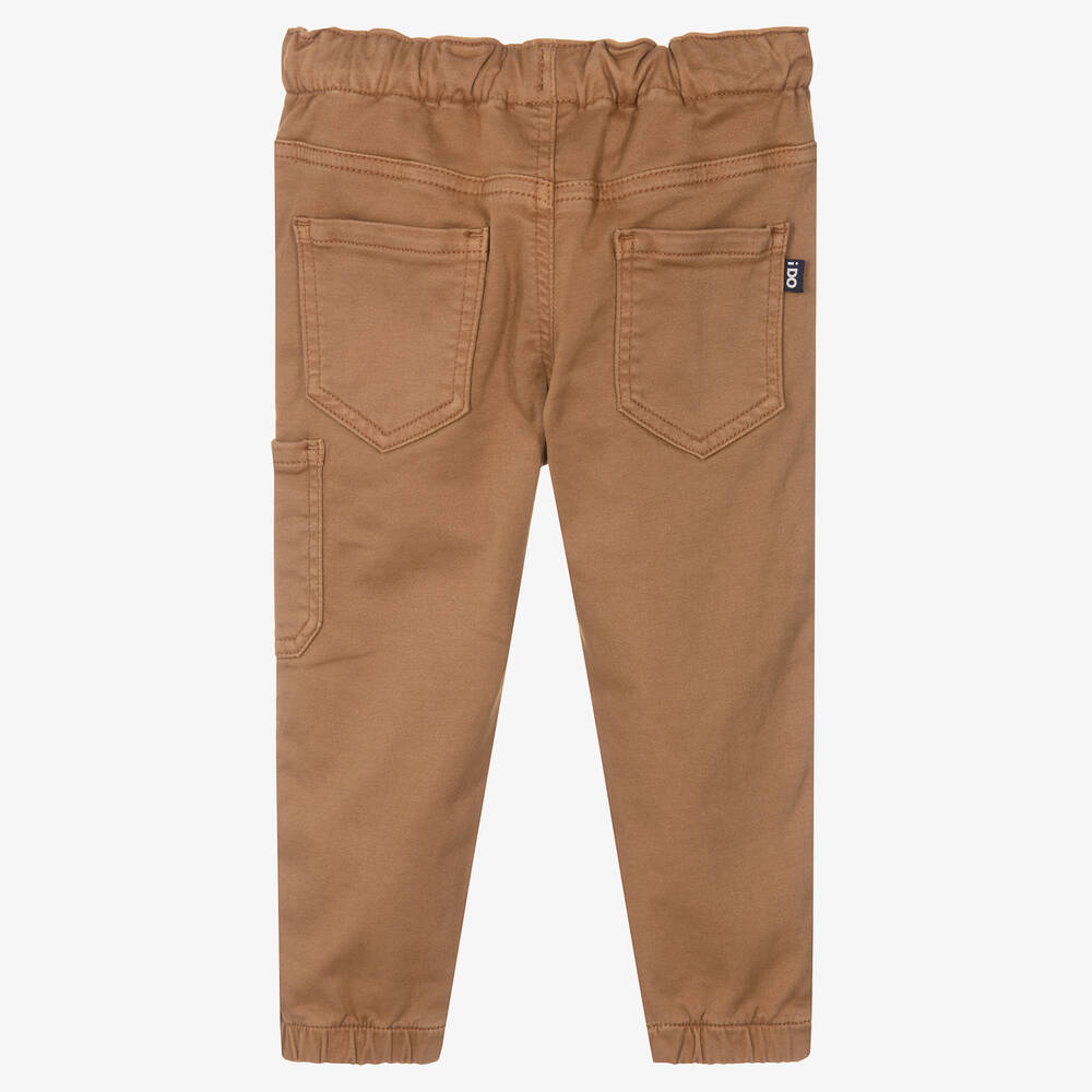 iDO Baby-Boys Dark Beige Cotton Twill Trousers | Childrensalon Outlet