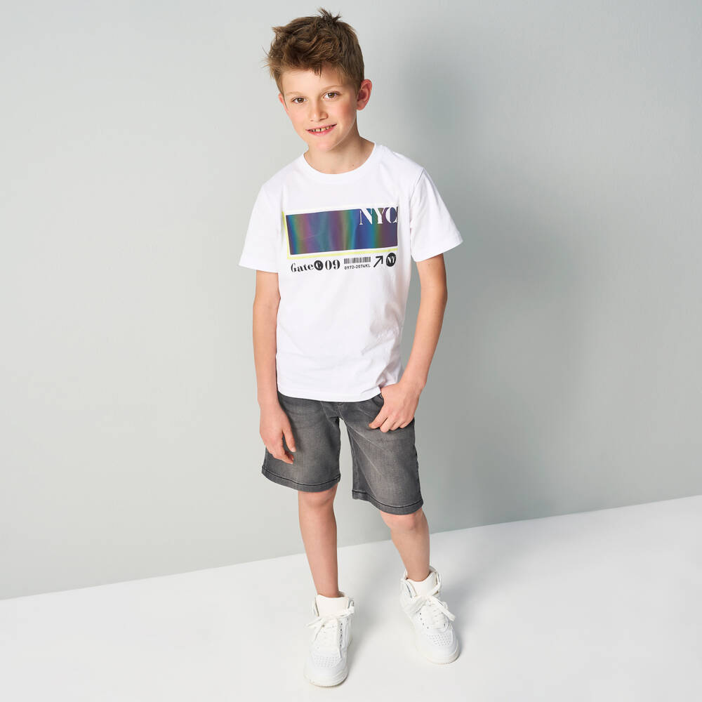 iDO Junior-Boys Distressed Grey Jersey Shorts | Childrensalon Outlet