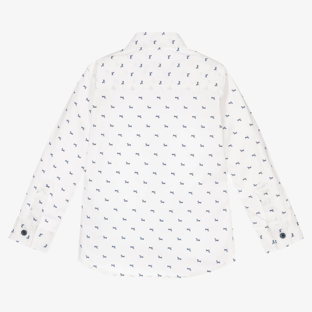 iDO Baby-قميص قطن بوبلين لون أبيض للأولاد | Childrensalon Outlet