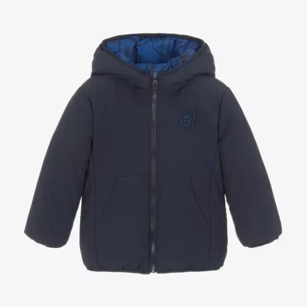 iDO Малыши-Boys Dual-Style Blue Hooded Coat | Childrensalon Outlet