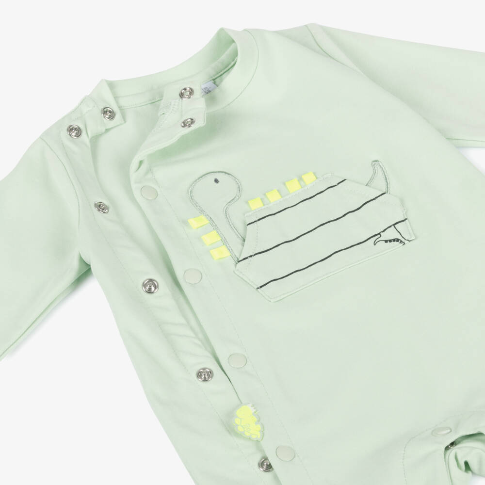 iDO Mini-بيجامة نوم قطنية زمردية للأولاد بطبعة ديناصور | Childrensalon Outlet