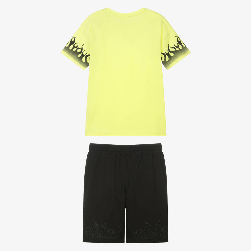 iDO Junior-Boys Fiery Yellow & Black Cotton Set | Childrensalon Outlet