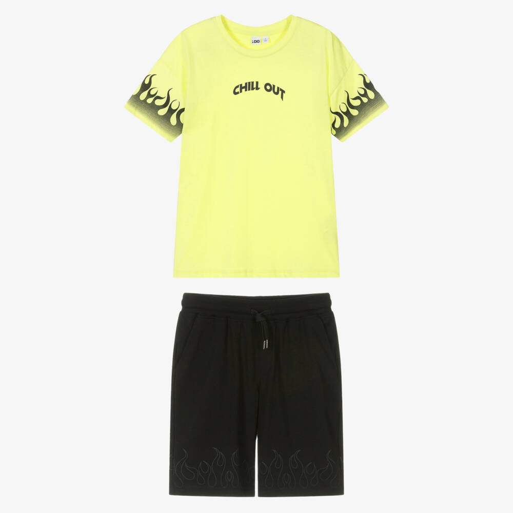 iDO Junior-Boys Fiery Yellow & Black Cotton Set | Childrensalon Outlet