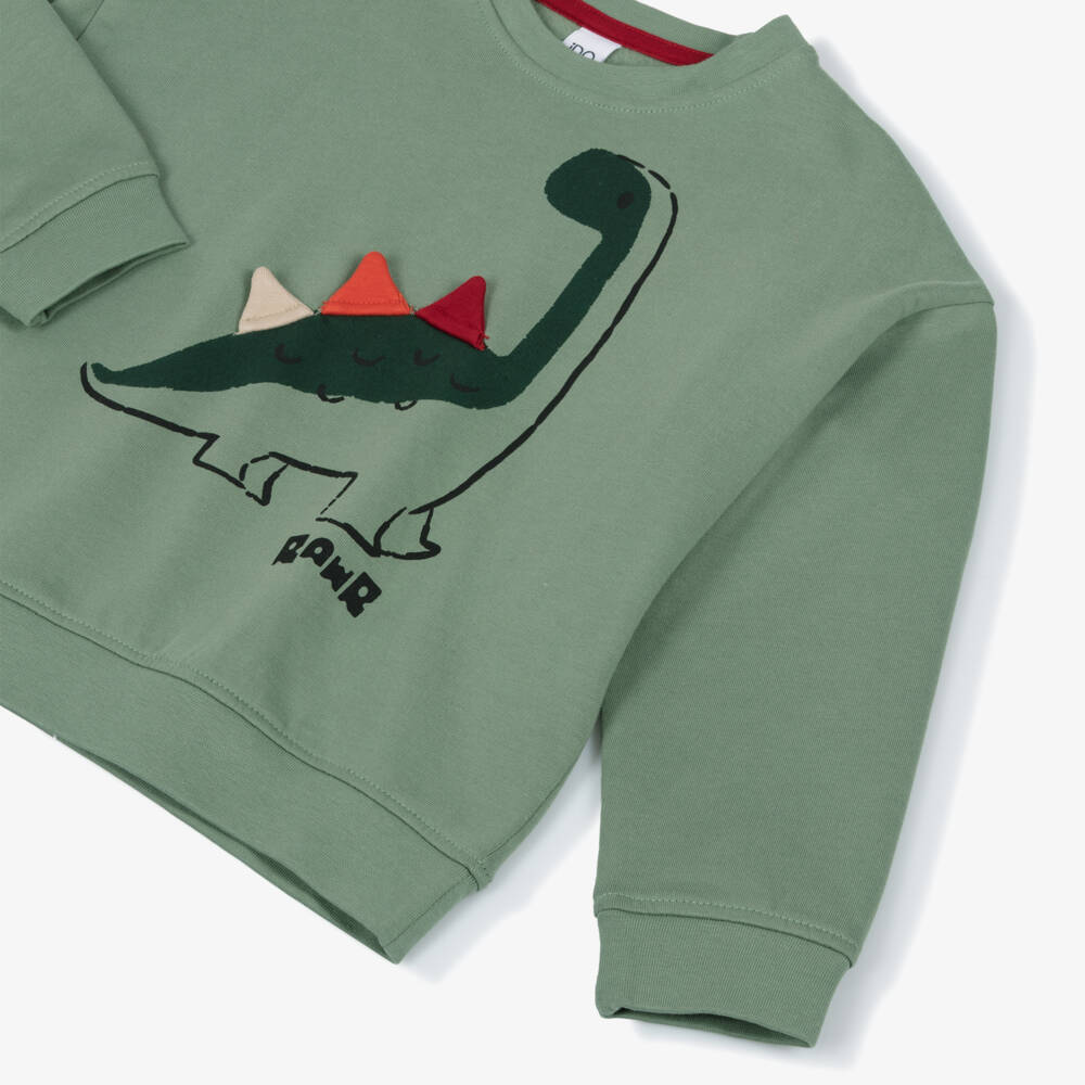 iDO-Boys Green & Black Cotton Dinosaur Tracksuit | Childrensalon Outlet