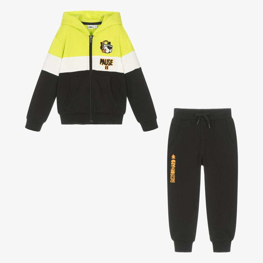 iDO Малыши-Черно-зеленый спортивный костюм | Childrensalon Outlet