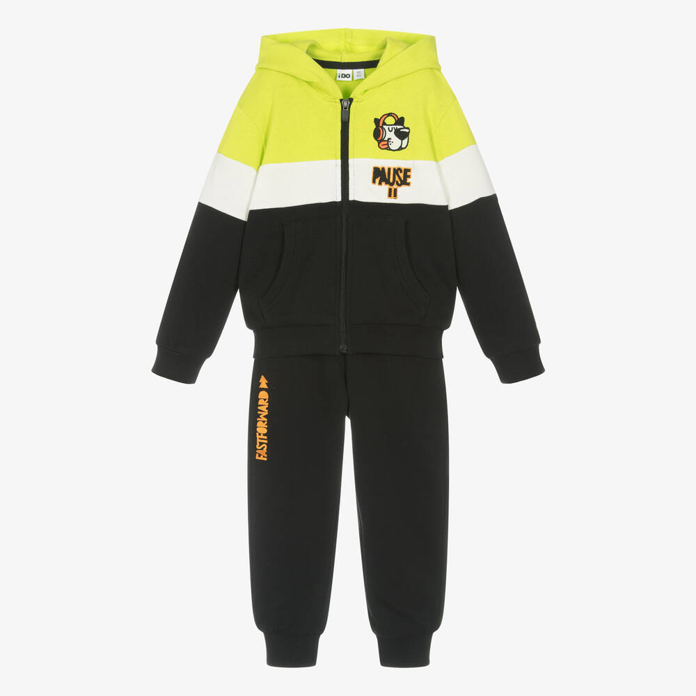 iDO Baby - Boys Green & Black Tracksuit | Childrensalon