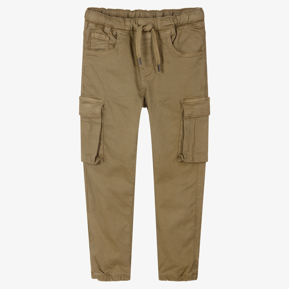 iDO Junior-Boys Green Cargo Trousers | Childrensalon Outlet