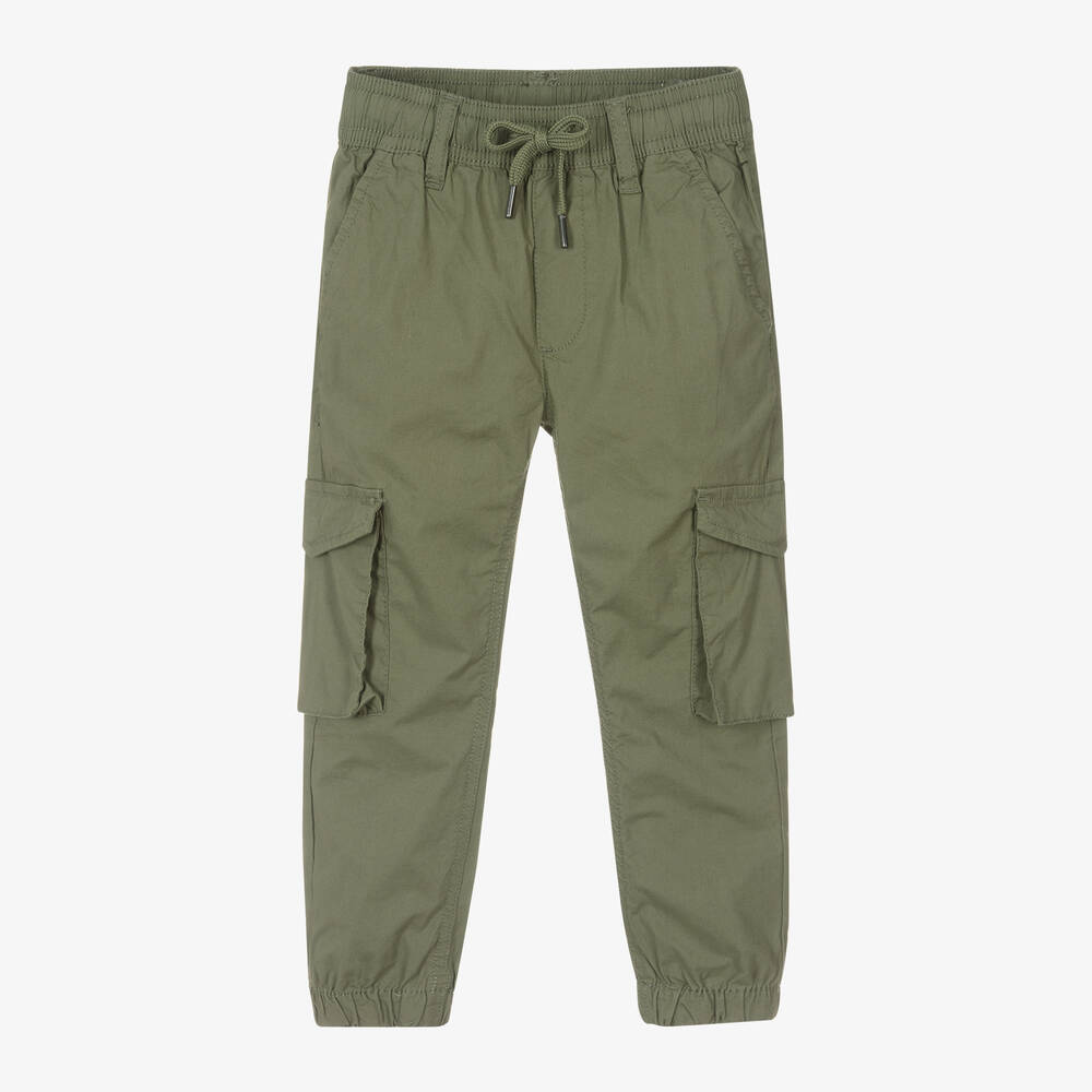 iDO Baby-Boys Green Cotton Cargo Trousers | Childrensalon Outlet