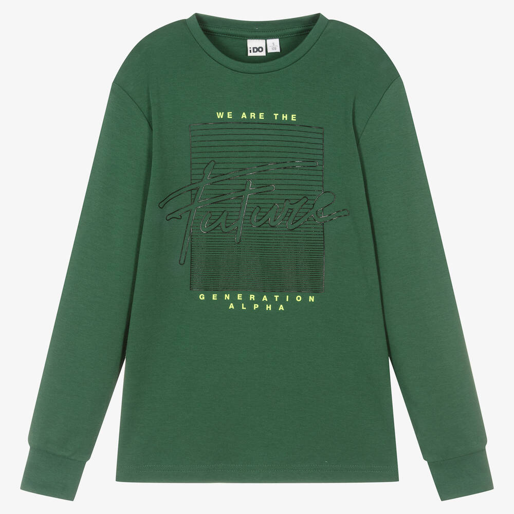 iDO Для младших-Зеленый хлопковый топ для мальчиков | Childrensalon Outlet