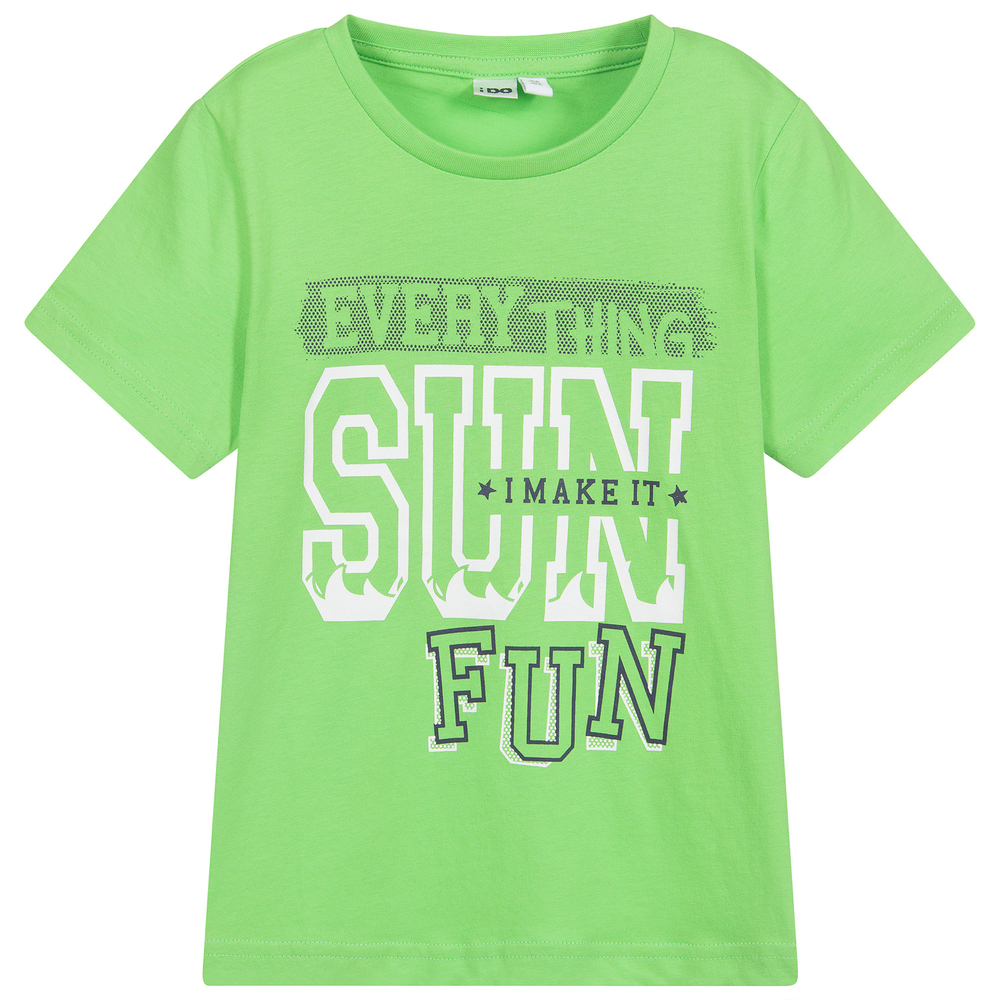 iDO Baby - Boys Green Cotton T-Shirt | Childrensalon