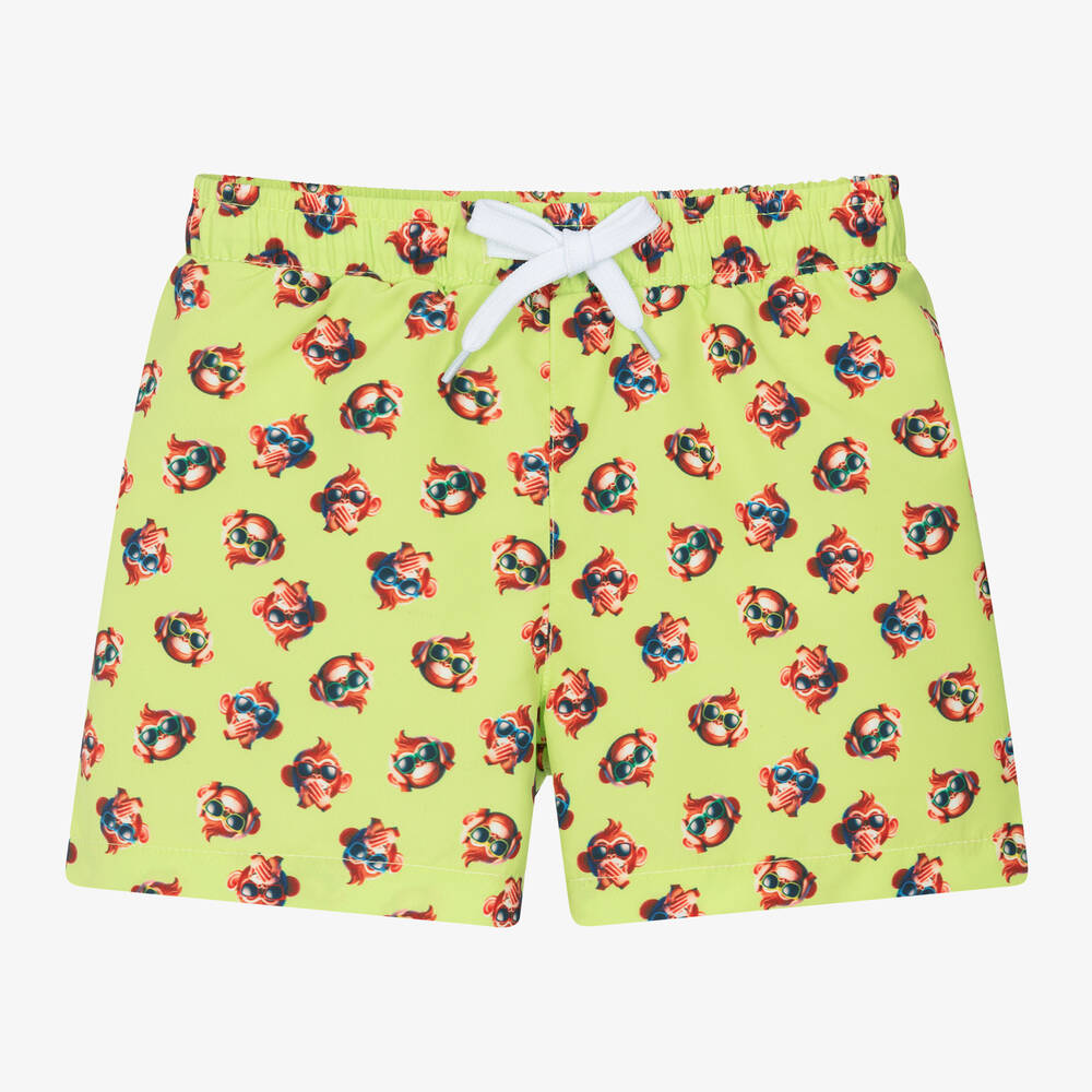 iDO Малыши-Boys Green Monkey Print Swim Shorts | Childrensalon Outlet