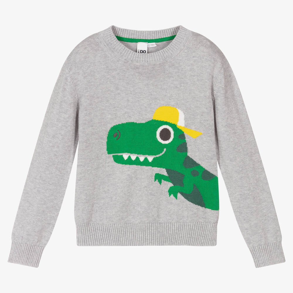 iDO Baby-Boys Grey Cotton Sweater | Childrensalon Outlet