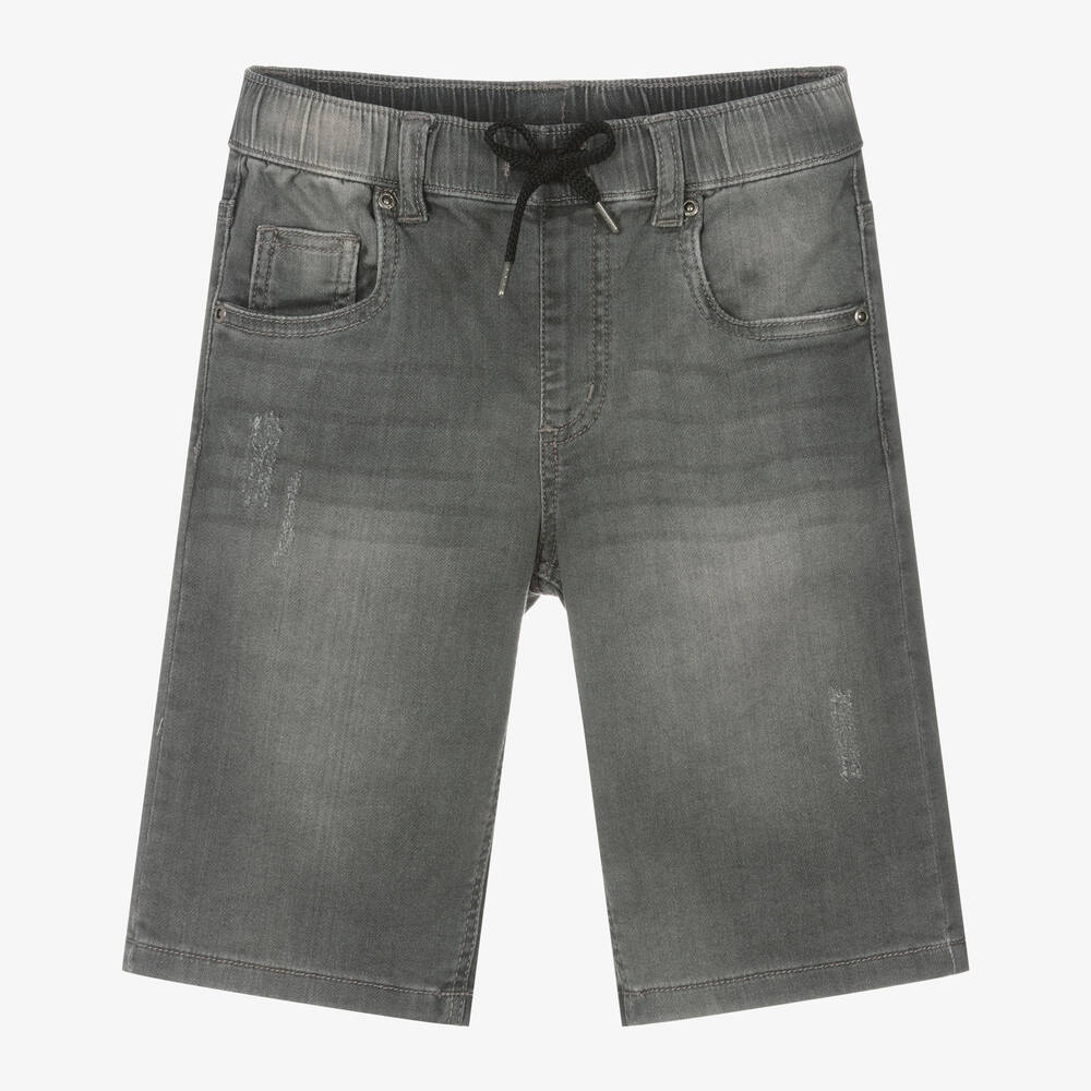 iDO Junior-Boys Grey Jersey Denim Shorts | Childrensalon Outlet