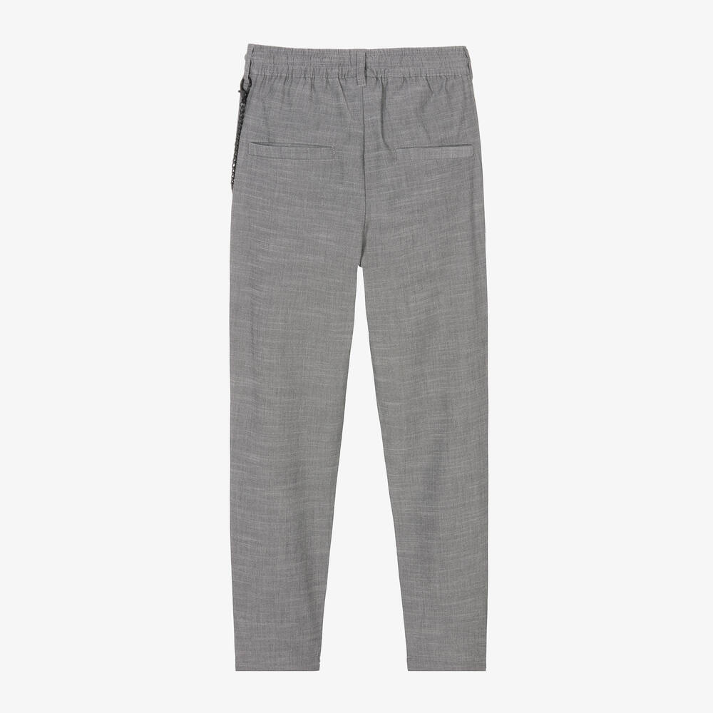 iDO Junior-Boys Grey Relaxed Fit Trousers | Childrensalon Outlet