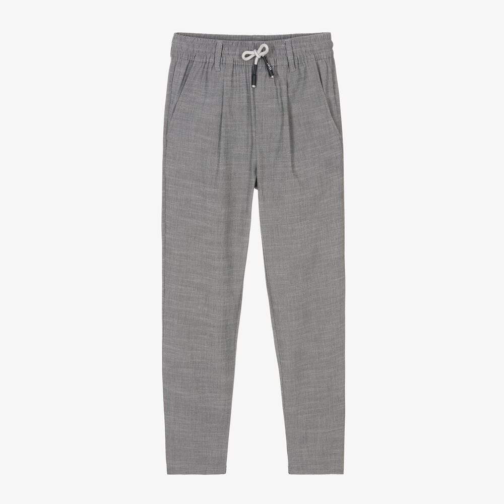 iDO Junior-Boys Grey Relaxed Fit Trousers | Childrensalon Outlet