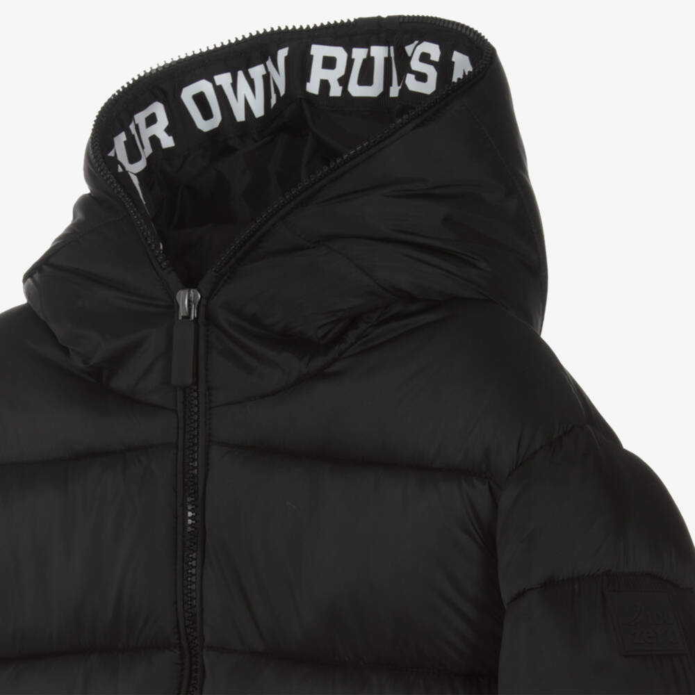 iDO Junior-Boys Hooded Black Waterproof Jacket | Childrensalon Outlet