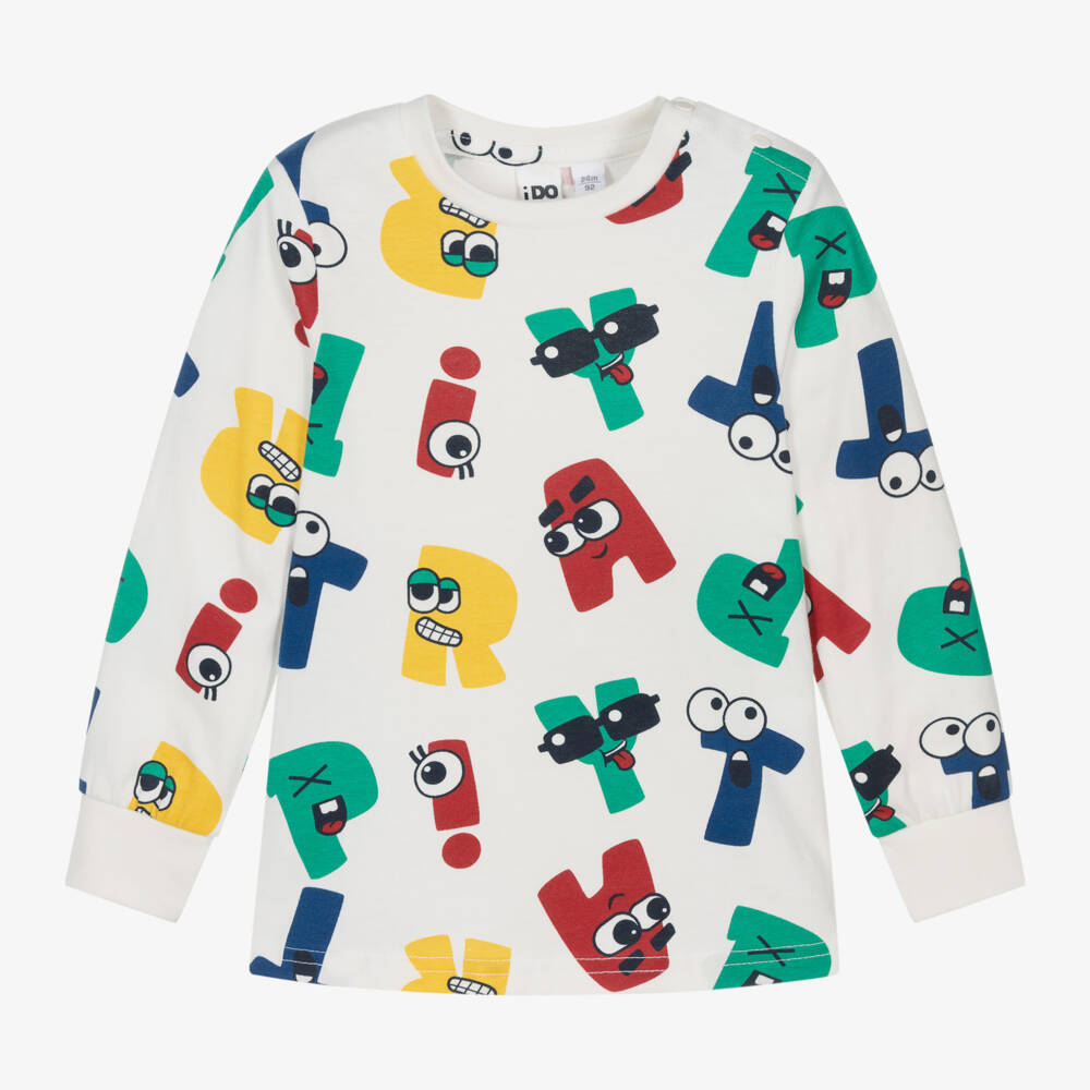iDO Baby-Boys Ivory Alphabet Jersey Top | Childrensalon Outlet
