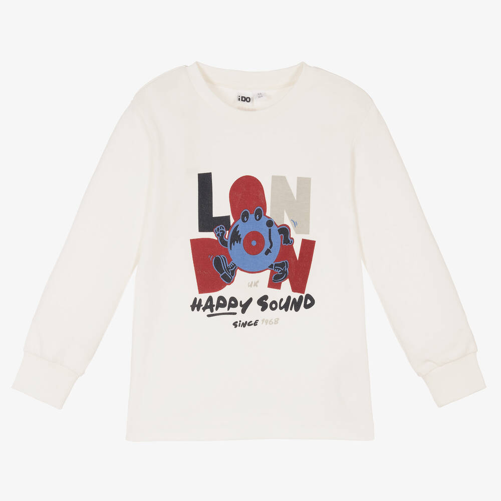 iDO Baby - Boys Ivory Cotton London Top | Childrensalon