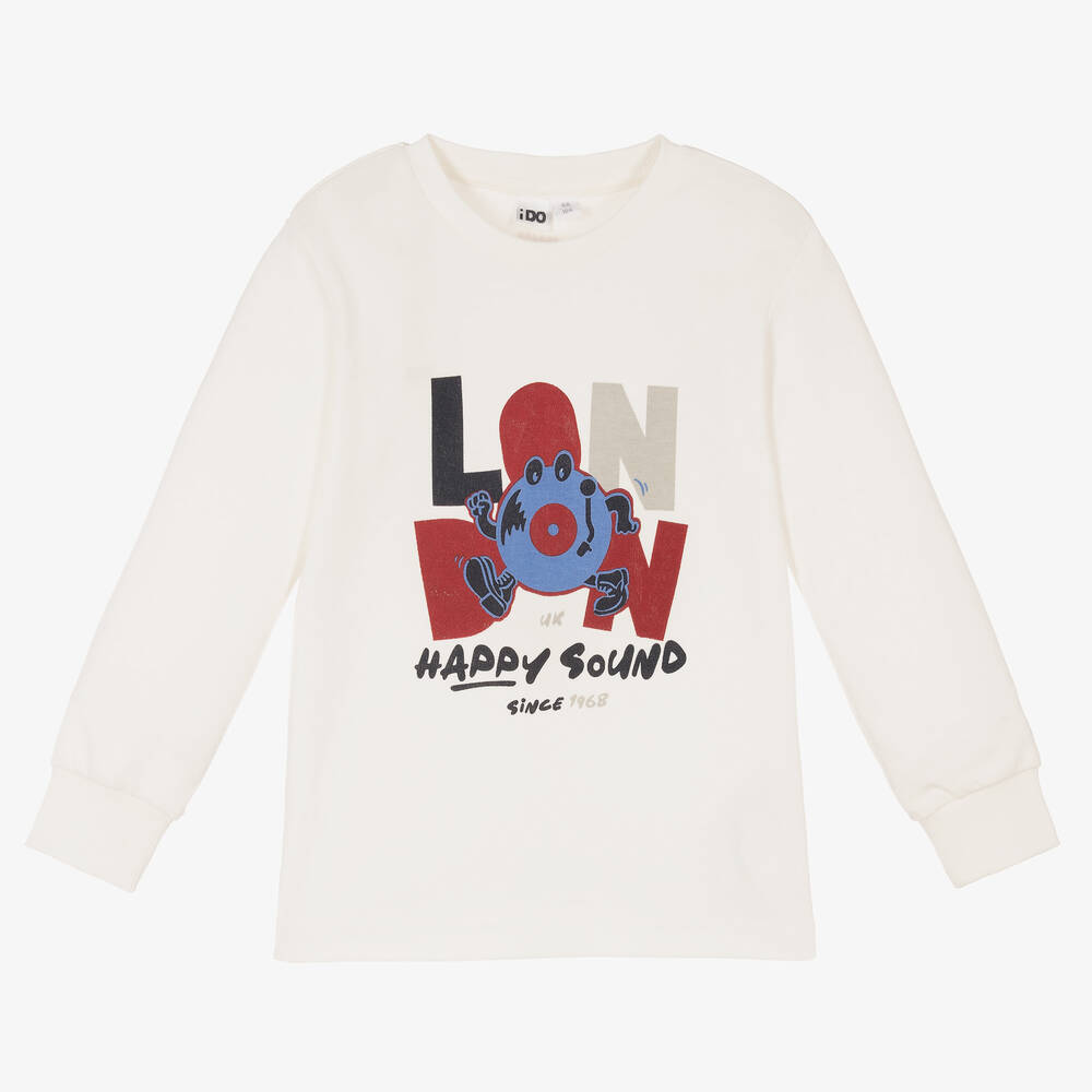 iDO Baby-Boys Ivory Cotton London Top | Childrensalon Outlet
