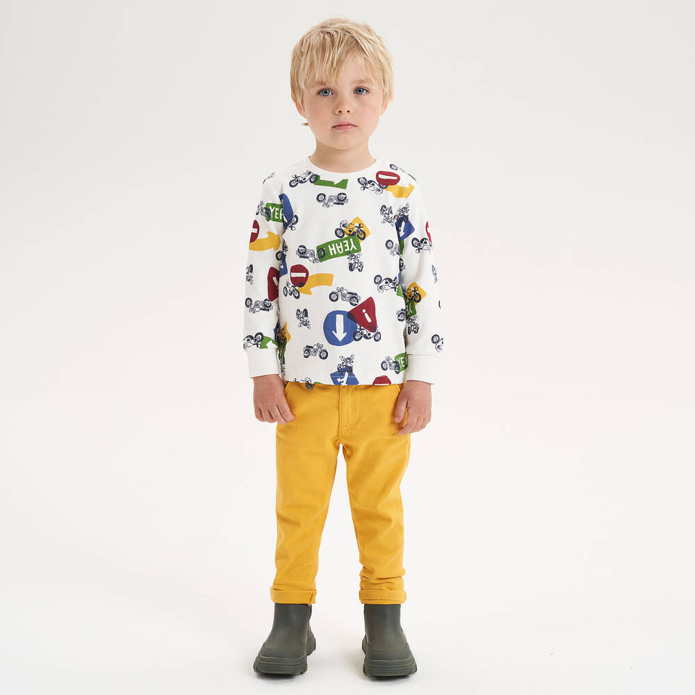 iDO Малыши-Кремовый топ с мотоциклами | Childrensalon Outlet