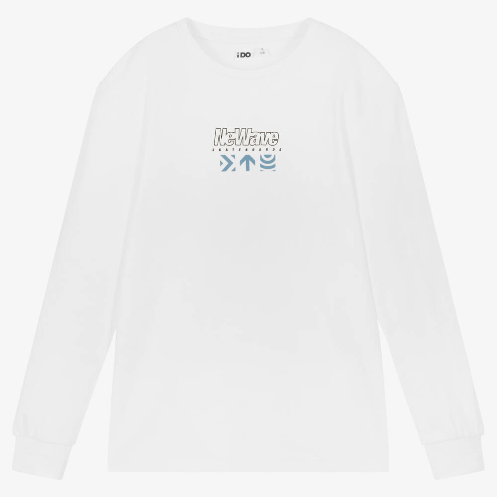 iDO Junior-Boys Ivory Cotton Skateboarder Top | Childrensalon Outlet