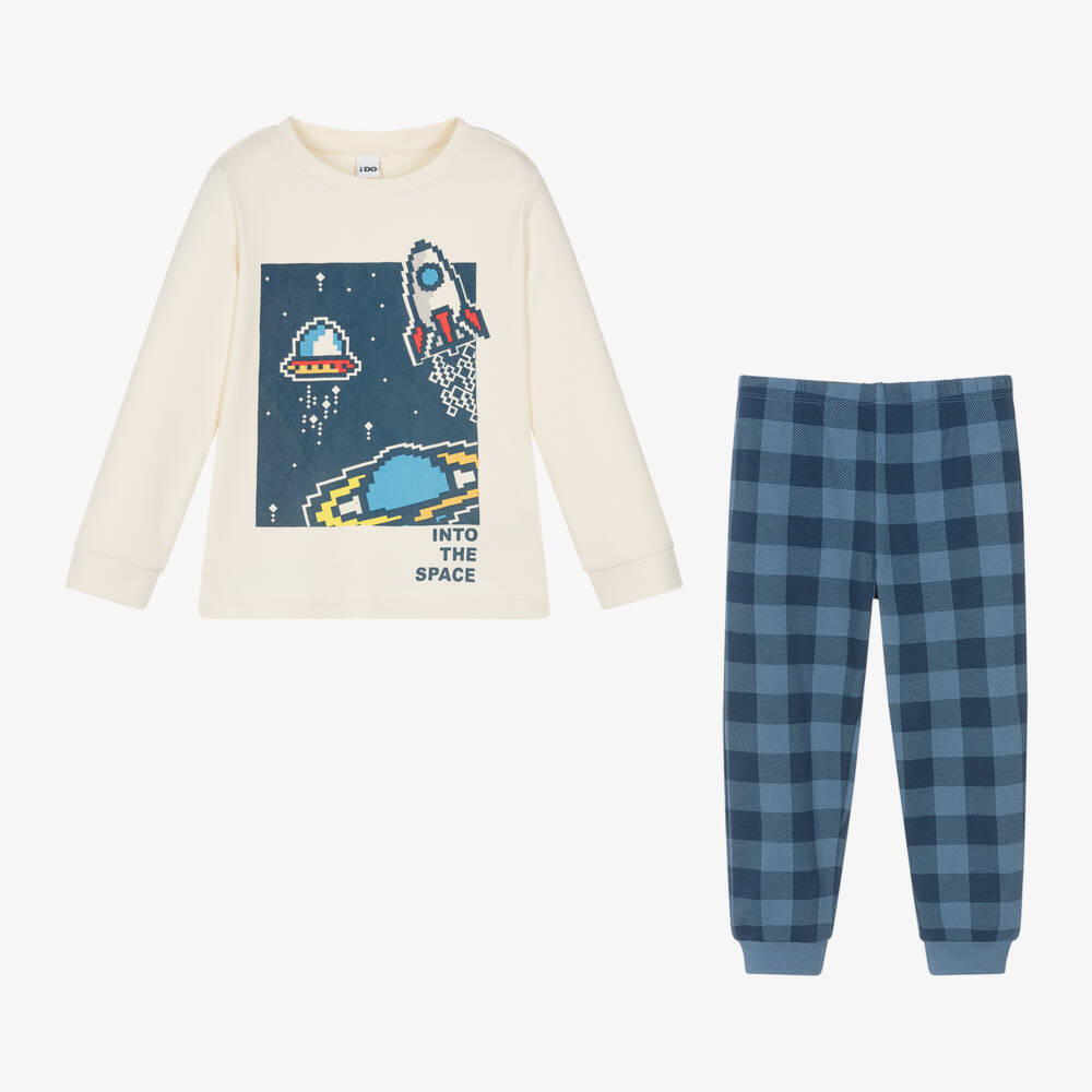 iDO Baby-Boys Ivory Space Cotton Pyjamas | Childrensalon Outlet