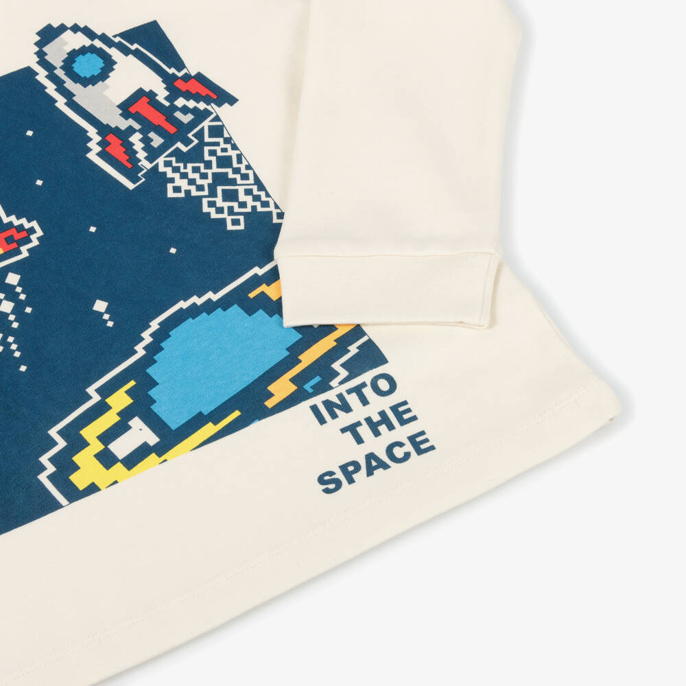 iDO Baby-Boys Ivory Space Cotton Pyjamas | Childrensalon Outlet