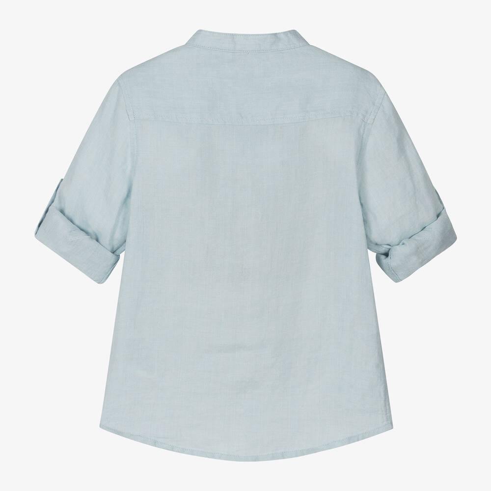 iDO Baby-Boys Light Blue Linen Shirt | Childrensalon Outlet