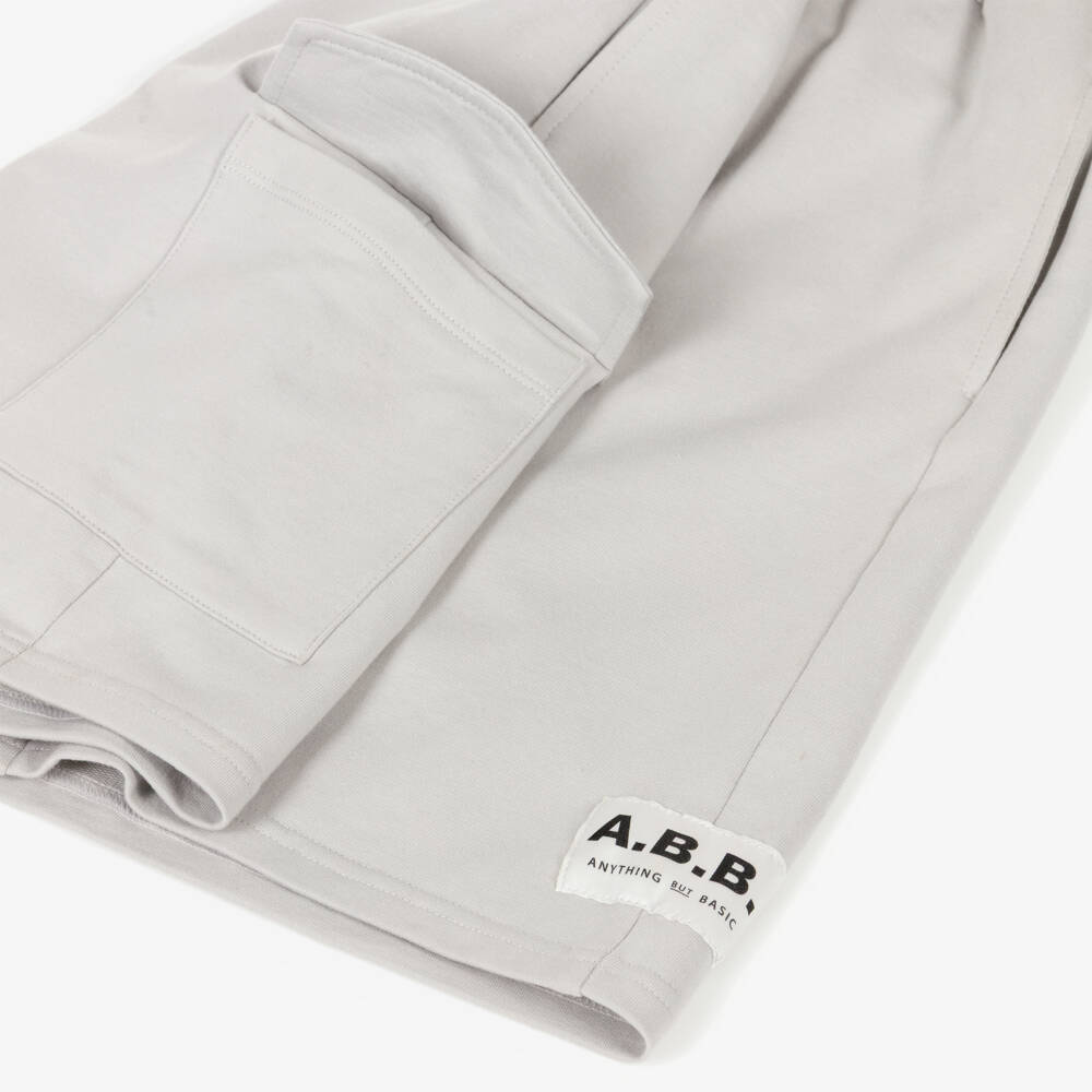 iDO-Boys Light Grey Cotton Jersey Oversized Shorts | Childrensalon Outlet