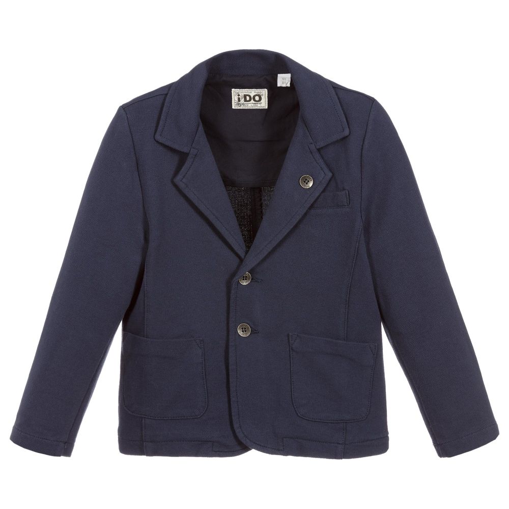 iDO Baby Boys Navy Blue Cotton Blazer Childrensalon Outlet