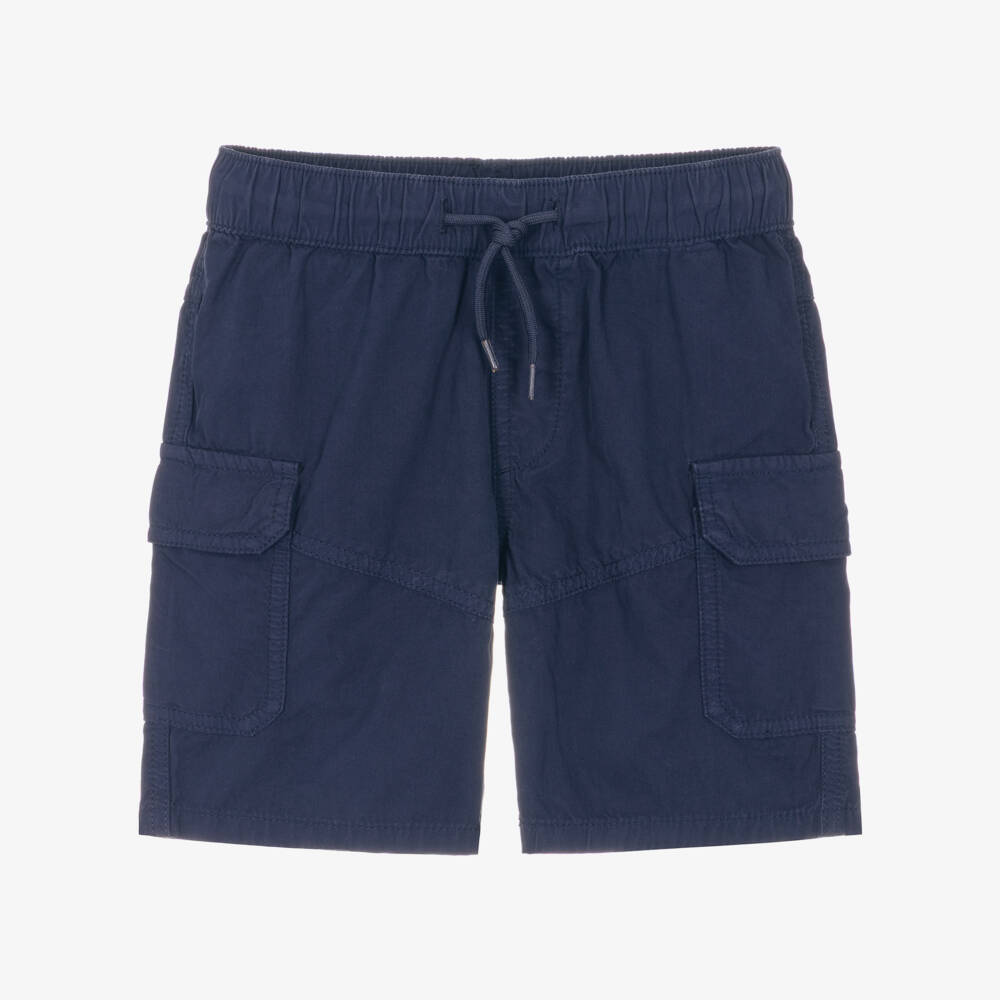 iDO-Boys Navy Blue Cotton Cargo Shorts | Childrensalon Outlet