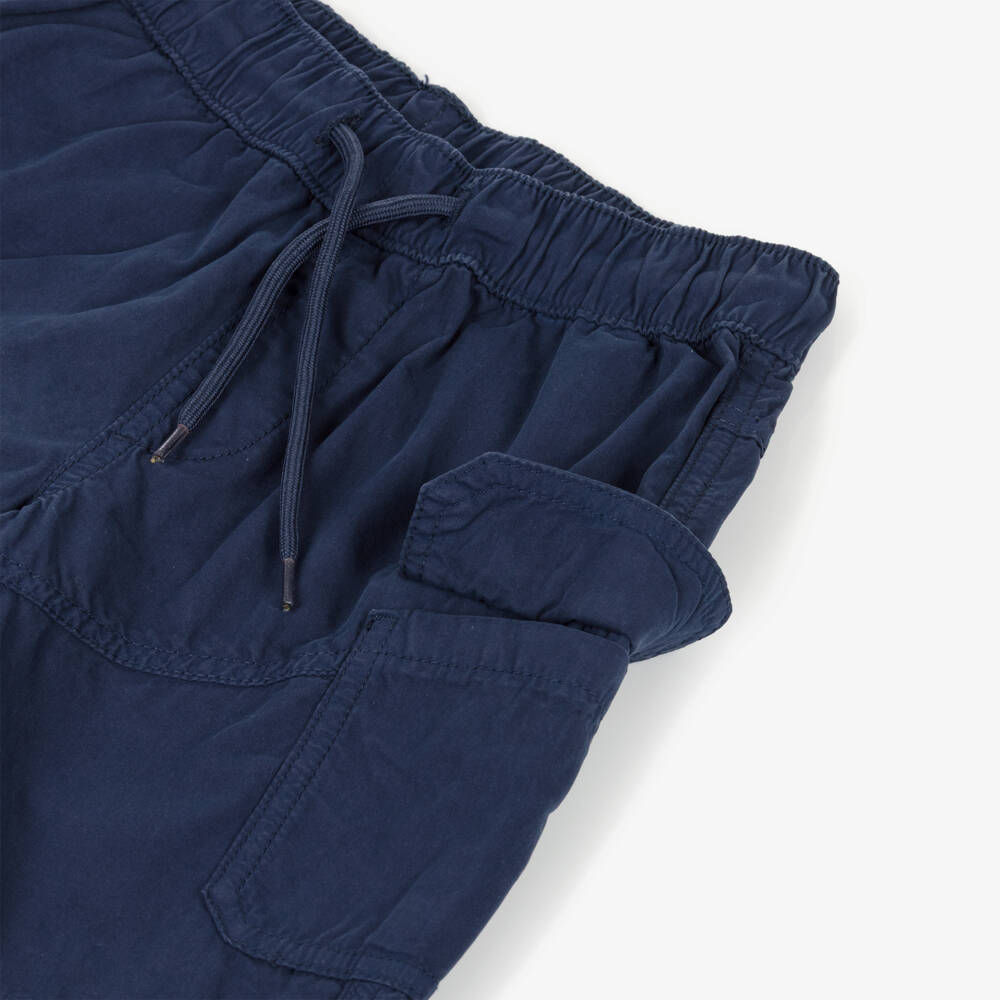 iDO-Boys Navy Blue Cotton Cargo Shorts | Childrensalon Outlet