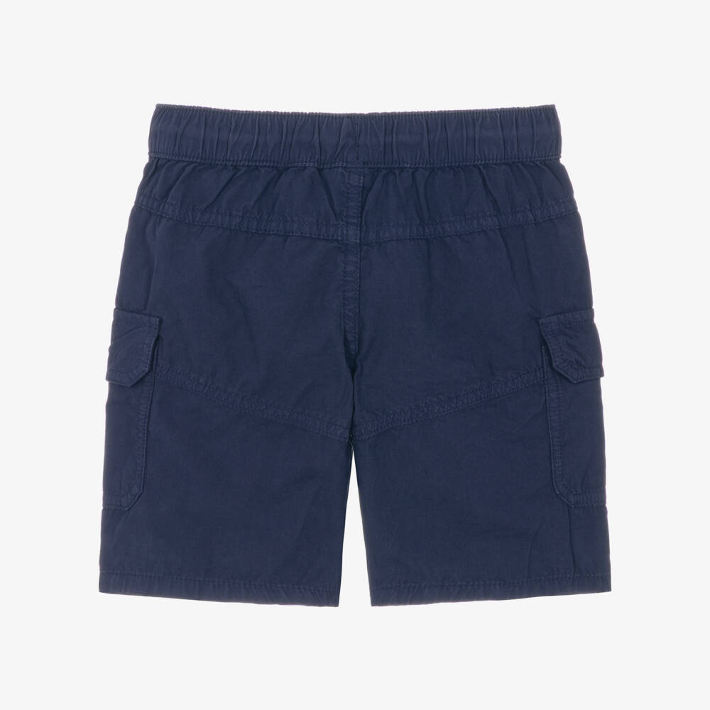 iDO-Boys Navy Blue Cotton Cargo Shorts | Childrensalon Outlet