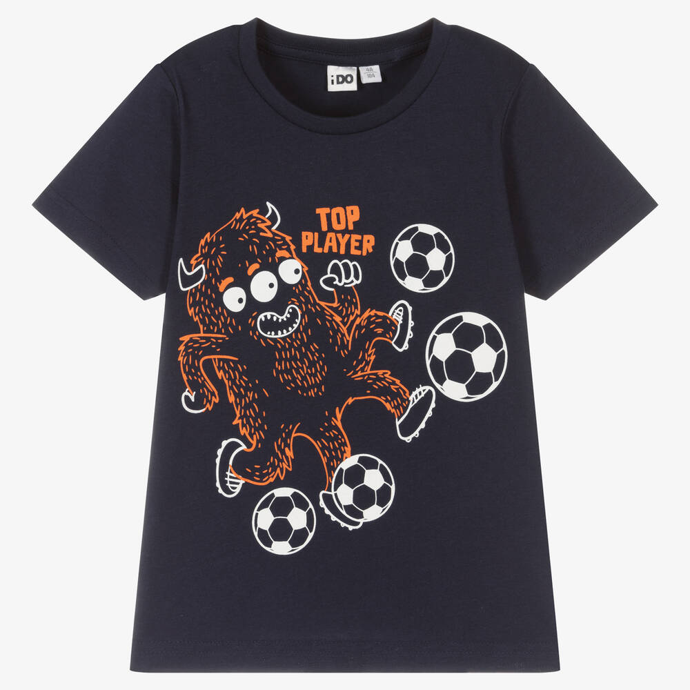 iDO Baby-Boys Navy Blue Cotton Football T-Shirt  | Childrensalon Outlet